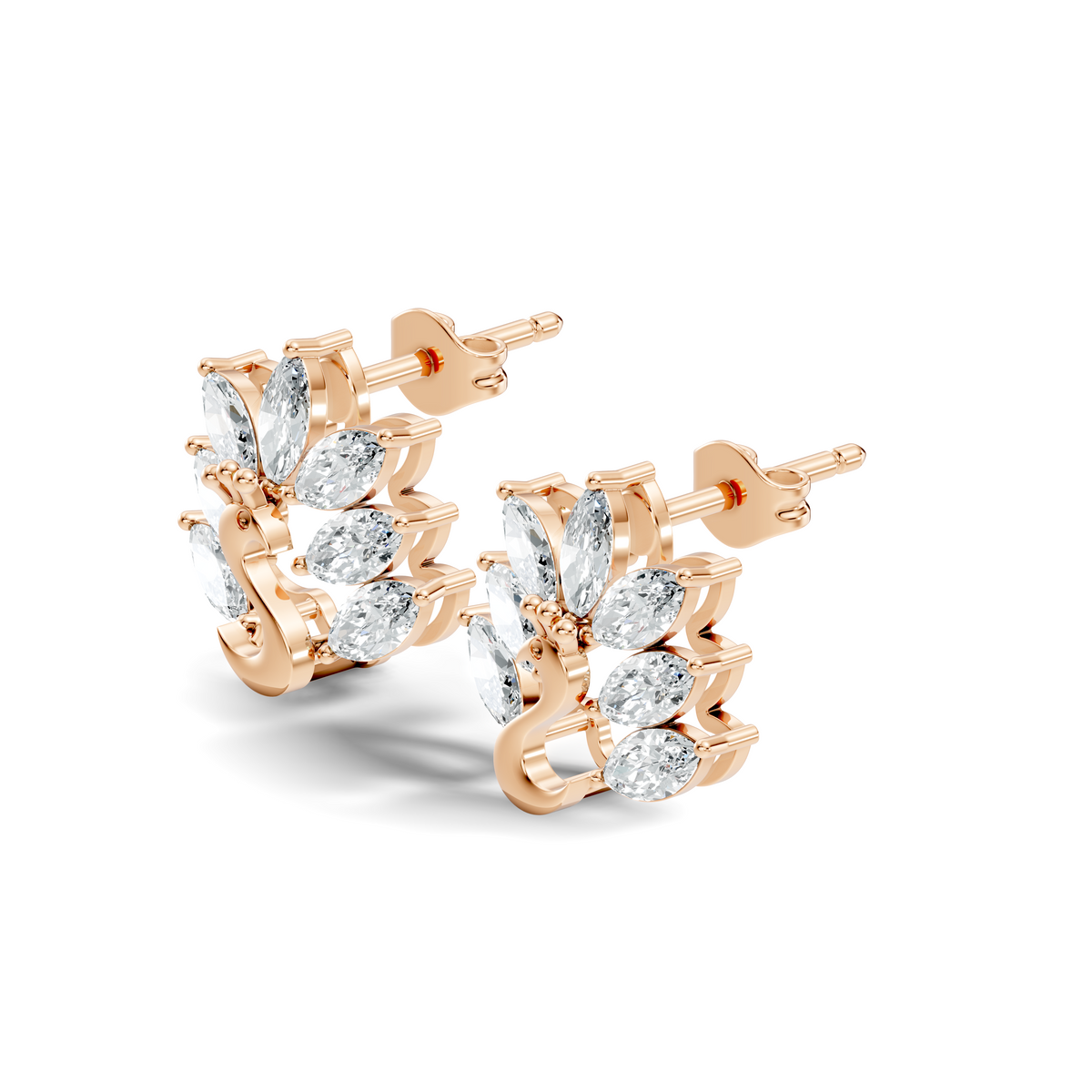 Marquise Cut 1.96 Ct Natural & Lab Grown Diamond Unique Diamond Earrings For Women - HIGHCARAT DIAMONDS