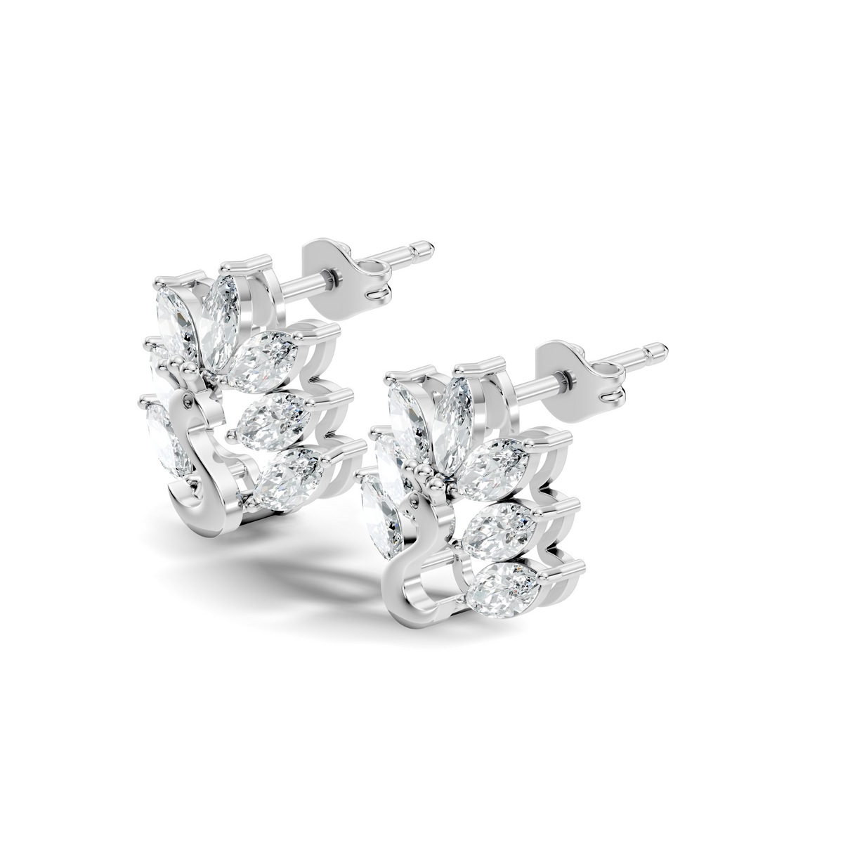 Marquise Cut 1.96 Ct Natural & Lab Grown Diamond Unique Diamond Earrings For Women - HIGHCARAT DIAMONDS