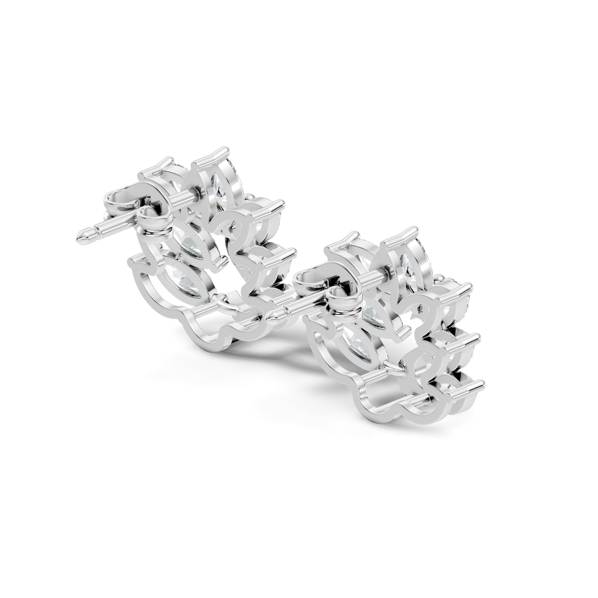 Marquise Cut 1.96 Ct Natural & Lab Grown Diamond Unique Diamond Earrings For Women - HIGHCARAT DIAMONDS