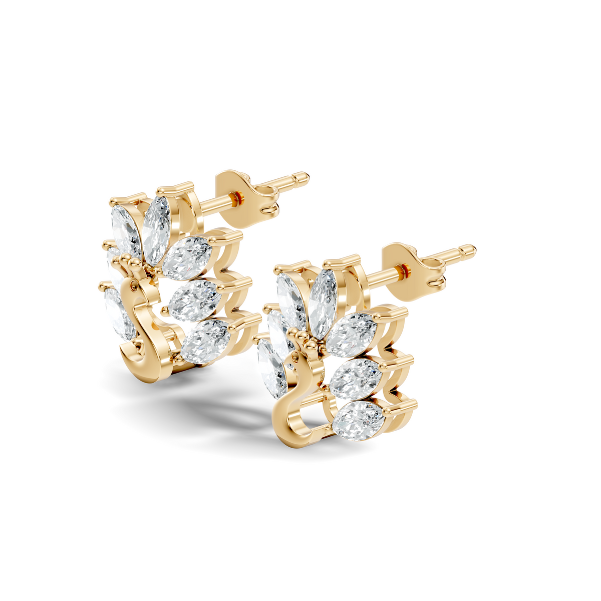 Marquise Cut 1.96 Ct Natural & Lab Grown Diamond Unique Diamond Earrings For Women - HIGHCARAT DIAMONDS