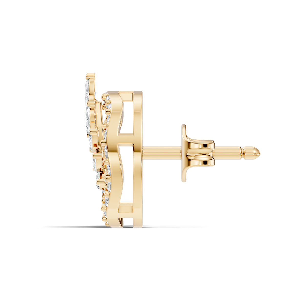 Marquise Cut Lab grown Diamond Leaf Halo Stud Earring - HIGHCARAT DIAMONDS