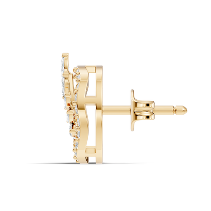 Marquise Cut Lab grown Diamond Leaf Halo Stud Earring - HIGHCARAT DIAMONDS