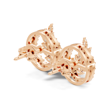 Marquise Cut Lab grown Diamond Leaf Halo Stud Earring - HIGHCARAT DIAMONDS