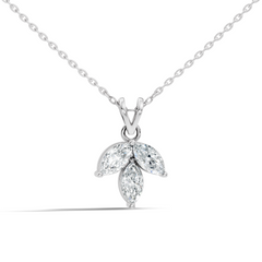10k Solid Rose Gold Stunning Marquise Cut Lab Grown Diamond Pendant For Women - HIGHCARAT DIAMONDS