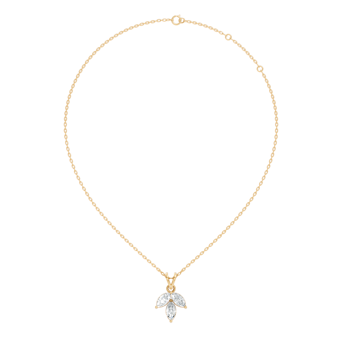 10k Solid Rose Gold Stunning Marquise Cut Lab Grown Diamond Pendant For Women - HIGHCARAT DIAMONDS