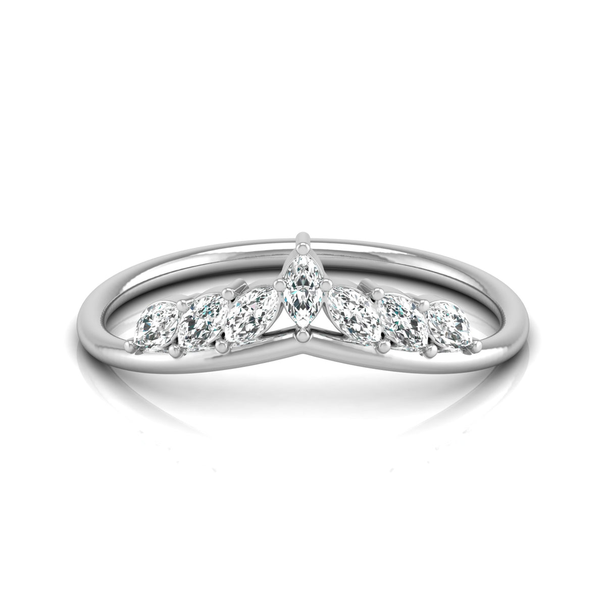 Marquise Cut Ring Band In Labgrown Or Natural Diamond In 14K Solid Gold Classic Elegance On A Budget - HIGHCARAT DIAMONDS