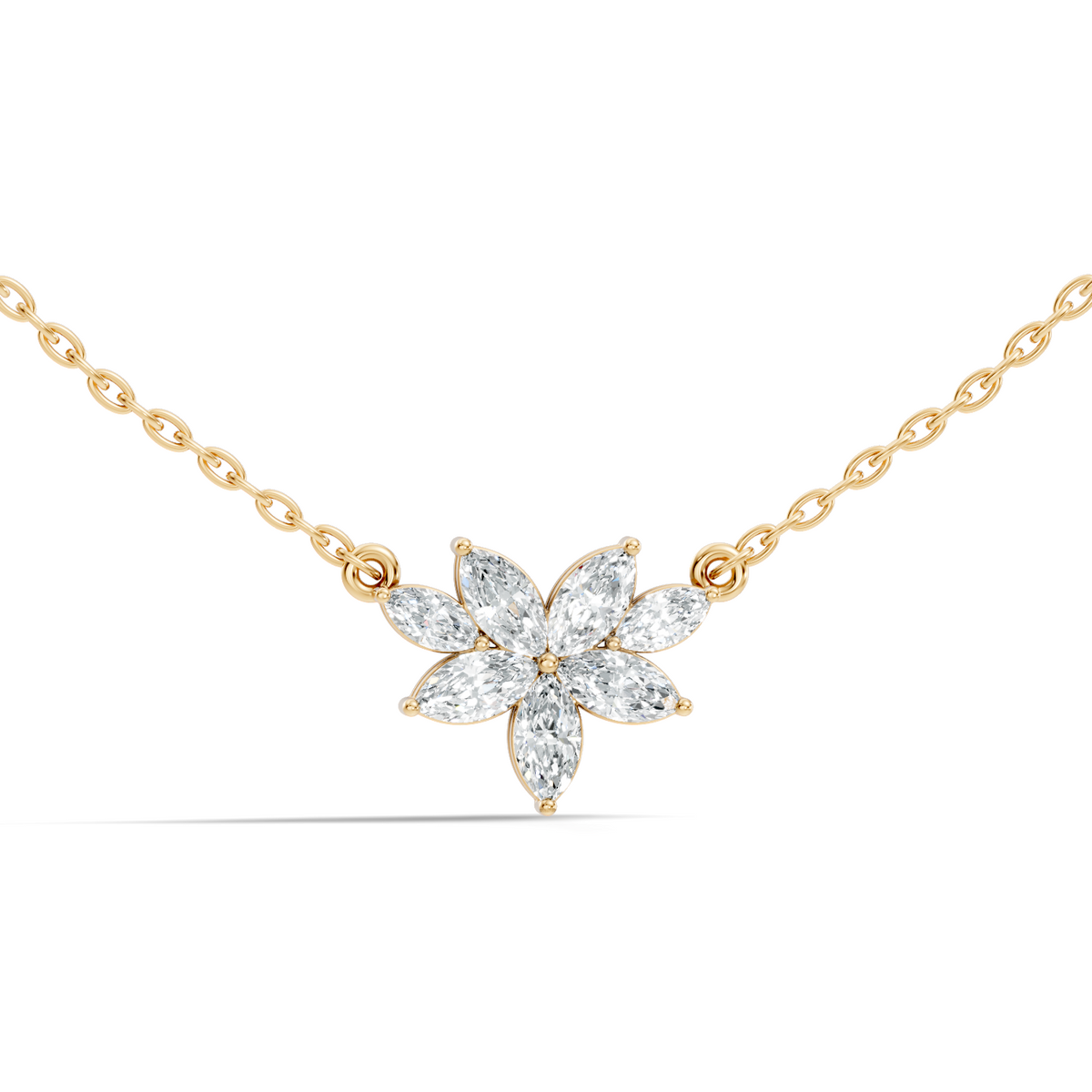 7 Stone Marquise Shape Natural-lab Grown Diamond Pendant For Women Birthday gift - HIGHCARAT DIAMONDS