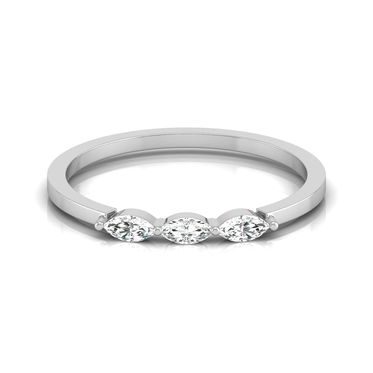 Marquise Diamond Band Ring For Her In 14 KT Gold Elegant Style For Everyday Use - HIGHCARAT DIAMONDS