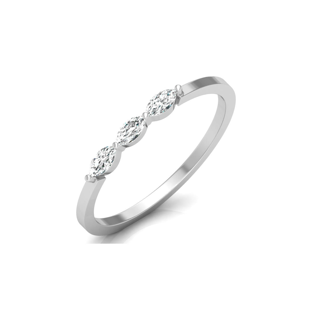 Marquise Diamond Band Ring For Her In 14 KT Gold Elegant Style For Everyday Use - HIGHCARAT DIAMONDS