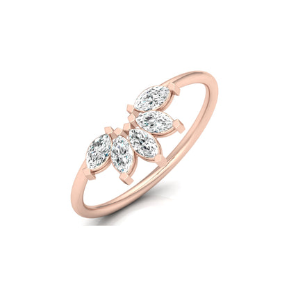 Marquise Diamond Curved Crown Engagement Ring - HIGHCARAT DIAMONDS