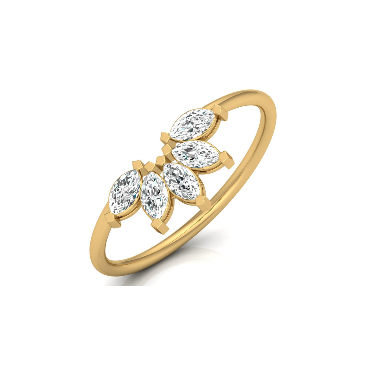 Marquise Diamond Curved Crown Engagement Ring - HIGHCARAT DIAMONDS