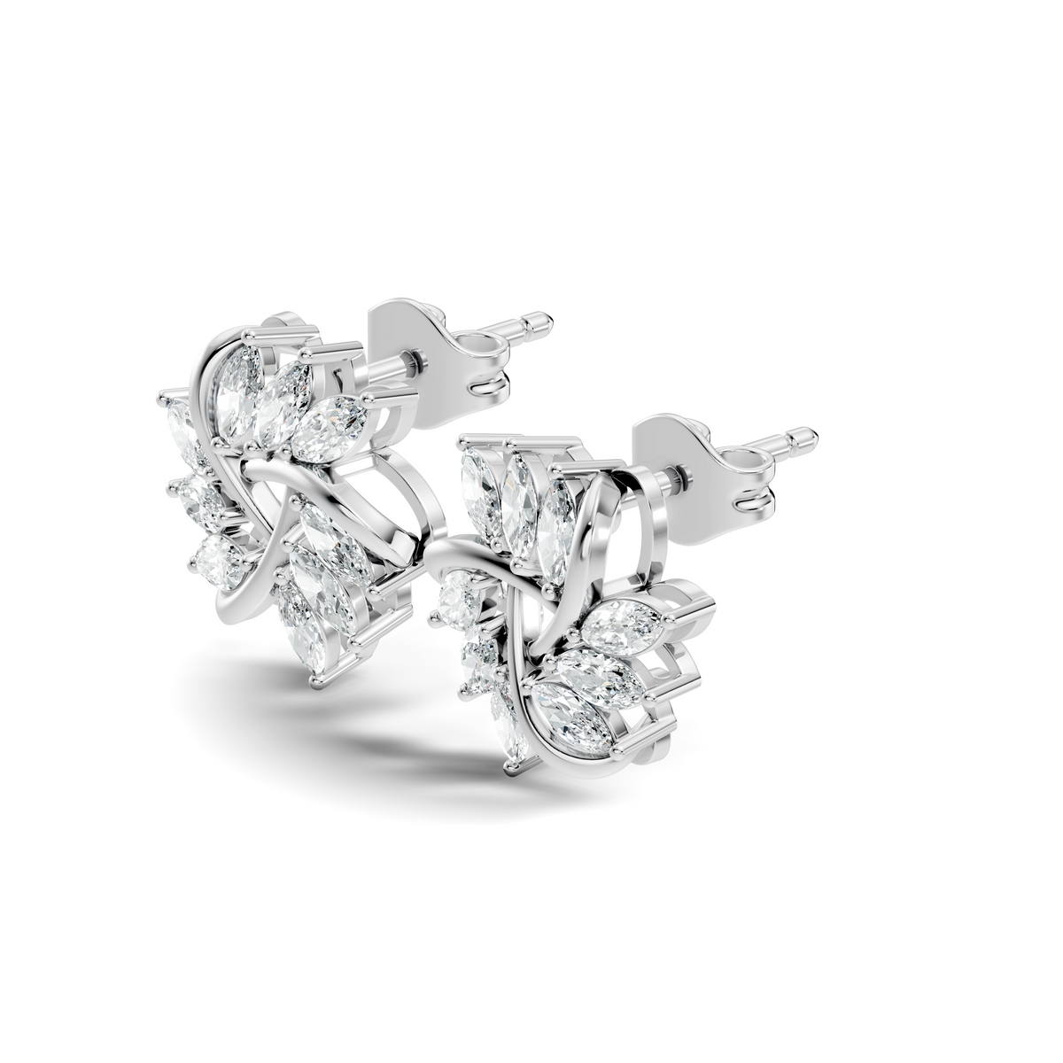 Women's 14K Gold Marquise Labgrown Diamond  Vintage Stud Earrings For Women's - HIGHCARAT DIAMONDS