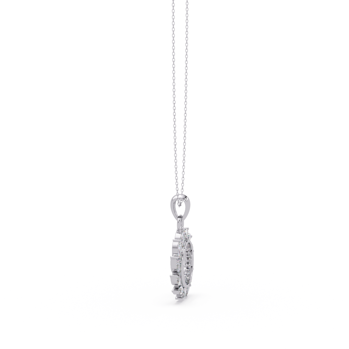 Marquise Lab Grown Diamond Swirl Circle Pendant - HIGHCARAT DIAMONDS