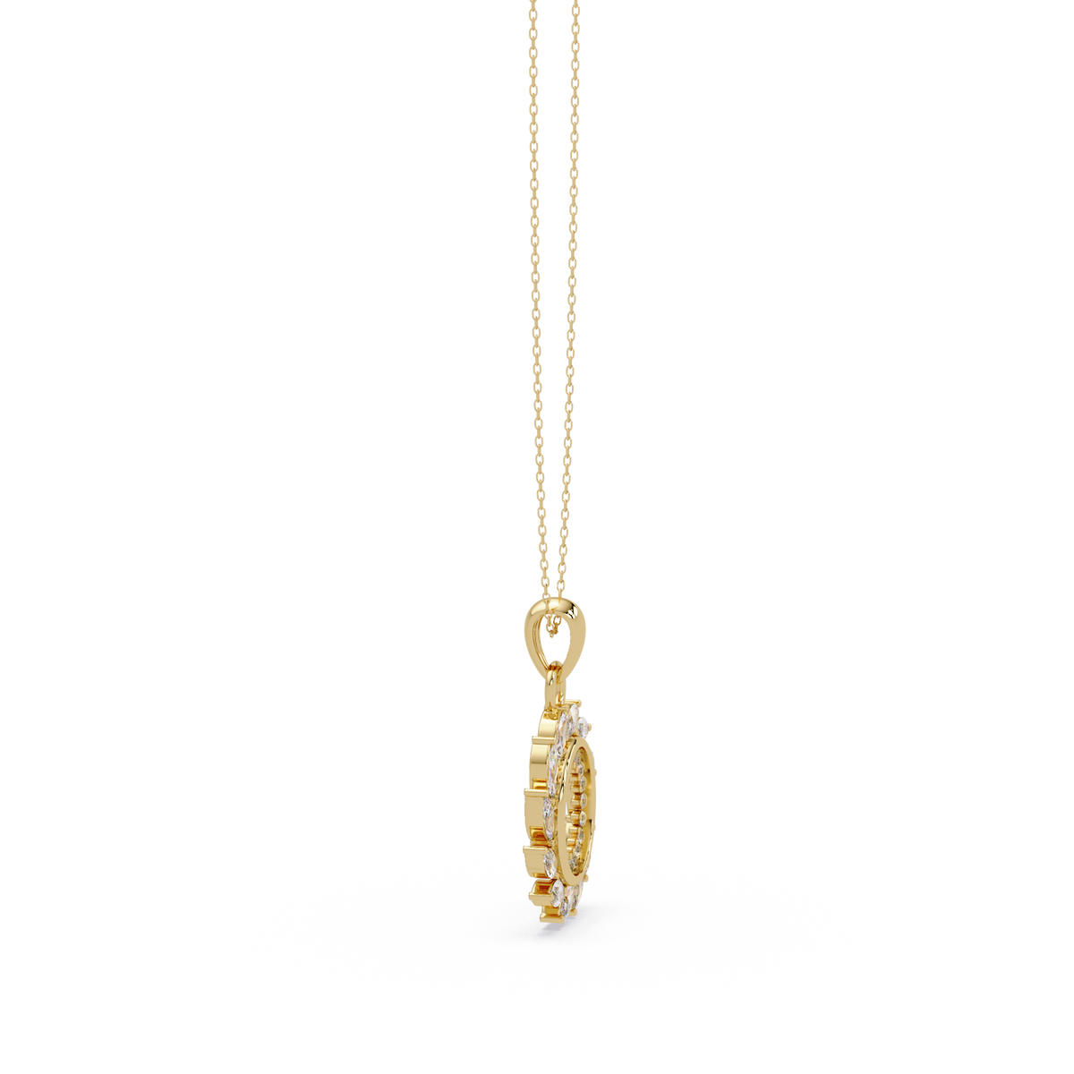 Marquise Lab Grown Diamond Swirl Circle Pendant - HIGHCARAT DIAMONDS