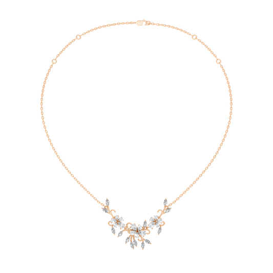 Round Cut Elegant Jewelry For Women New Pendant Natural Diamond Golden Blossom - HIGHCARAT DIAMONDS