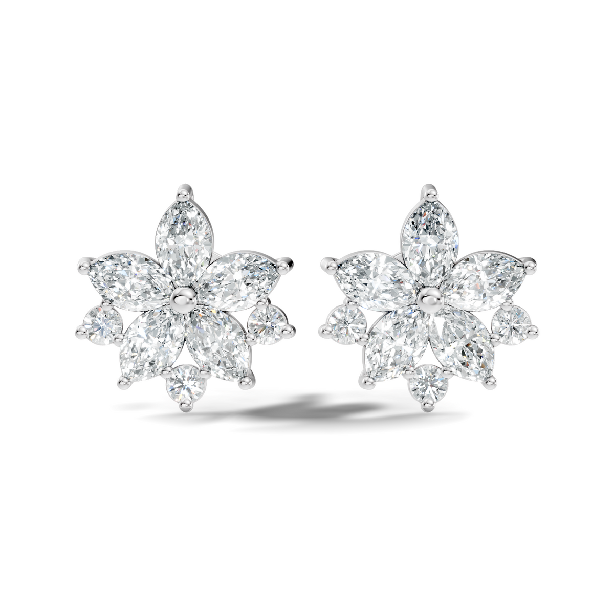 2.18 Ct Marquise & Round Shape Lab Grown Diamond New Unique Shinning Every Occasionally Wedding Earring - HIGHCARAT DIAMONDS