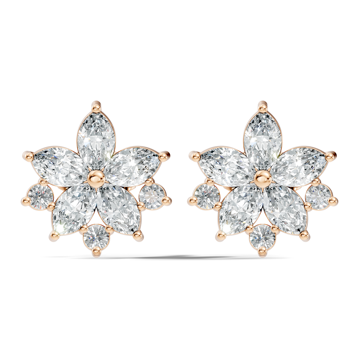2.18 Ct Marquise & Round Shape Lab Grown Diamond New Unique Shinning Every Occasionally Wedding Earring - HIGHCARAT DIAMONDS