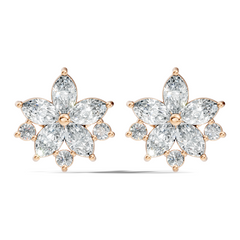 2.18 Ct Marquise & Round Shape Lab Grown Diamond New Unique Shinning Every Occasionally Wedding Earring - HIGHCARAT DIAMONDS