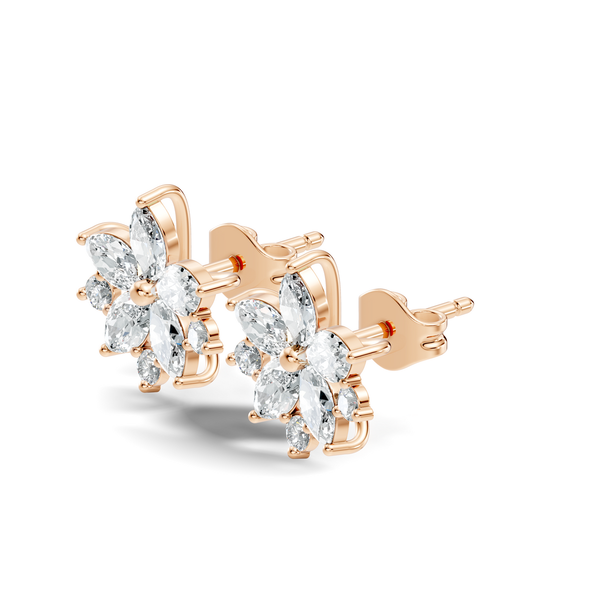 2.18 Ct Marquise & Round Shape Lab Grown Diamond New Unique Shinning Every Occasionally Wedding Earring - HIGHCARAT DIAMONDS