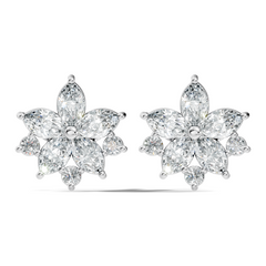2.18 Ct Marquise & Round Shape Lab Grown Diamond New Unique Shinning Every Occasionally Wedding Earring - HIGHCARAT DIAMONDS