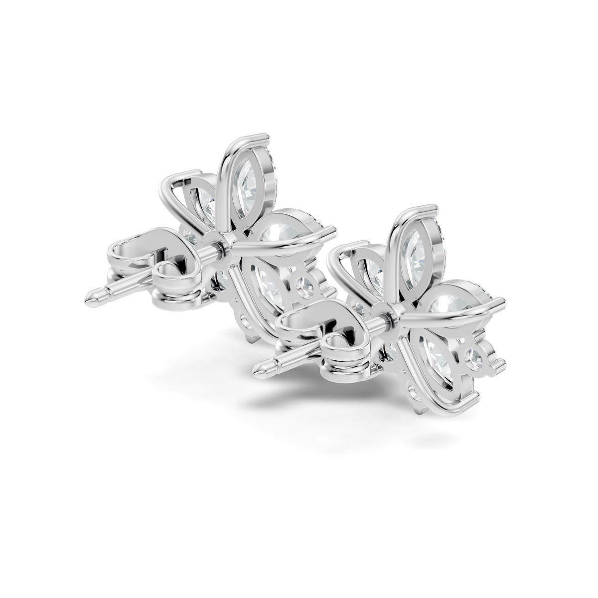 2.18 Ct Marquise & Round Shape Lab Grown Diamond New Unique Shinning Every Occasionally Wedding Earring - HIGHCARAT DIAMONDS