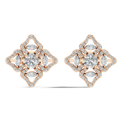 Luxury 3.03 Ct Vintage Lab-Grown Diamond Studs In 14K White Gold Settings - HIGHCARAT DIAMONDS