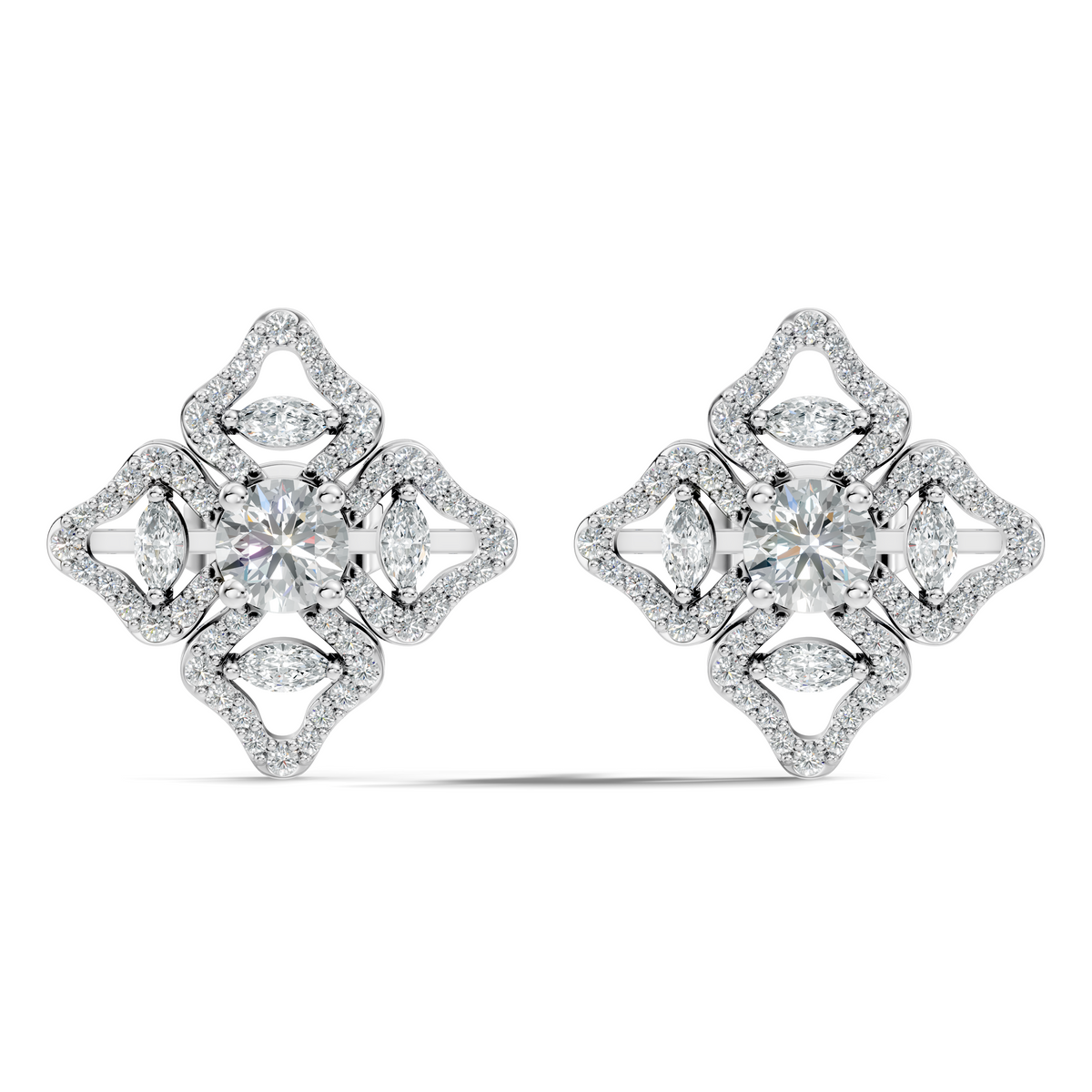 Luxury 3.03 Ct Vintage Lab-Grown Diamond Studs In 14K White Gold Settings - HIGHCARAT DIAMONDS