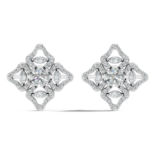 Luxury 3.03 Ct Vintage Lab-Grown Diamond Studs In 14K White Gold Settings - HIGHCARAT DIAMONDS