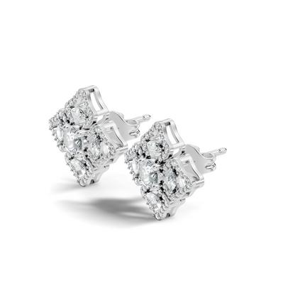 Luxury 3.03 Ct Vintage Lab-Grown Diamond Studs In 14K White Gold Settings - HIGHCARAT DIAMONDS