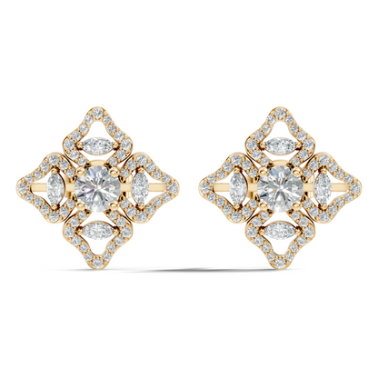 Luxury 3.03 Ct Vintage Lab-Grown Diamond Studs In 14K White Gold Settings - HIGHCARAT DIAMONDS