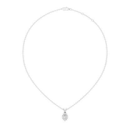 14K Solid Gold Vintage Halo Pendant with Marquise Cut Lab-Grown Diamond - HIGHCARAT DIAMONDS