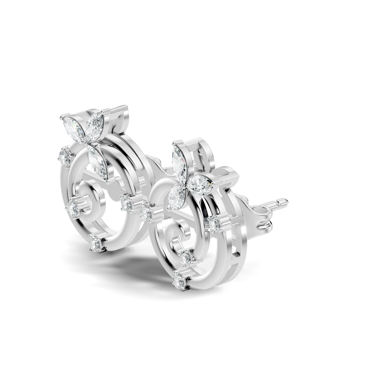 Affordable Classic Marquise Cut Diamond Stud Earrings Timeless Elegance Gift In 14K Solid Gold - HIGHCARAT DIAMONDS