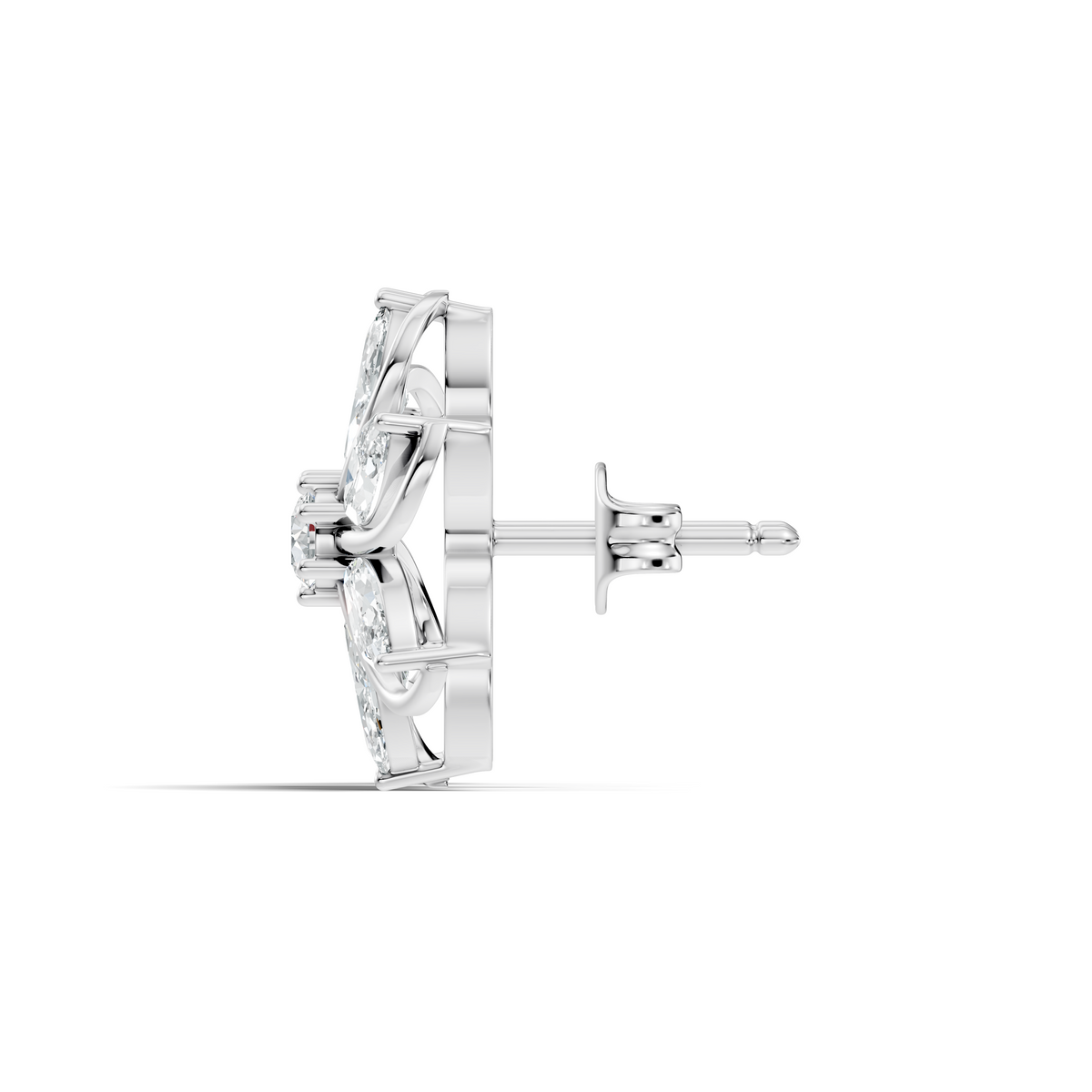 3.24 Ct Marquise & Round Shapes 10k Solid Rose Gold Lab Grown Diamond Classic New Earrings For Her - HIGHCARAT DIAMONDS