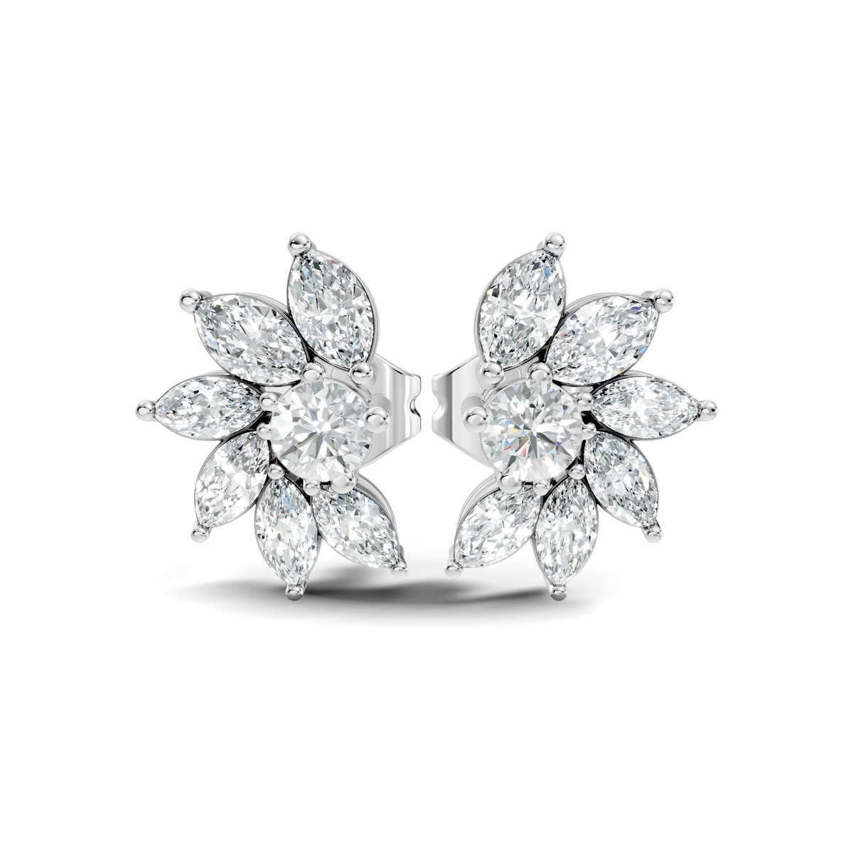 Marquise & Round Shape natural & Lab Grown Diamond Esthetical Diamond Earrings For Birthday Gift - HIGHCARAT DIAMONDS