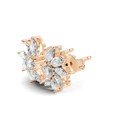 Marquise & Round Shape natural & Lab Grown Diamond Esthetical Diamond Earrings For Birthday Gift - HIGHCARAT DIAMONDS