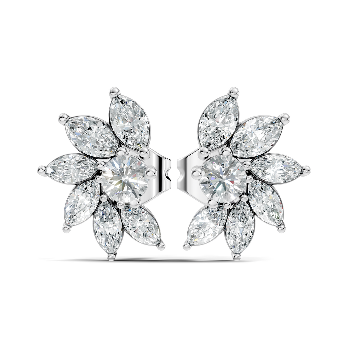 Marquise & Round Shape natural & Lab Grown Diamond Esthetical Diamond Earrings For Birthday Gift - HIGHCARAT DIAMONDS