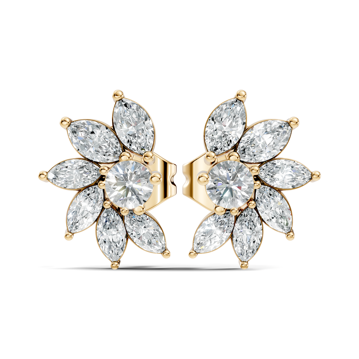 Marquise & Round Shape natural & Lab Grown Diamond Esthetical Diamond Earrings For Birthday Gift - HIGHCARAT DIAMONDS