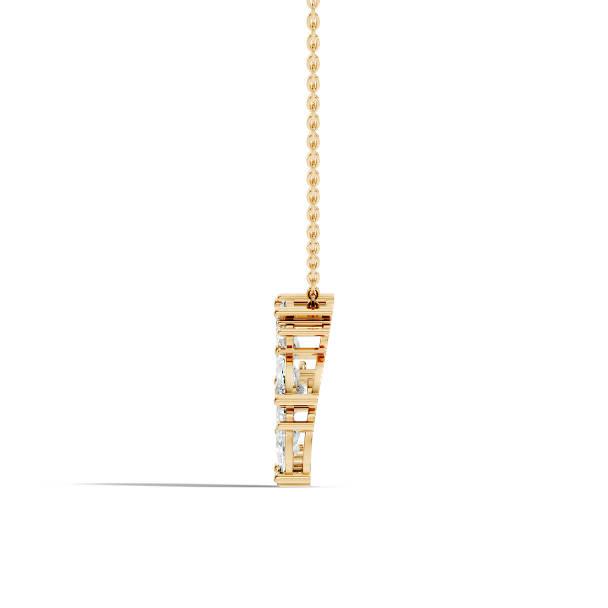 Pear Cut Sparkling Floral Halo Pendant Sustainable Diamond Necklace For Women - HIGHCARAT DIAMONDS