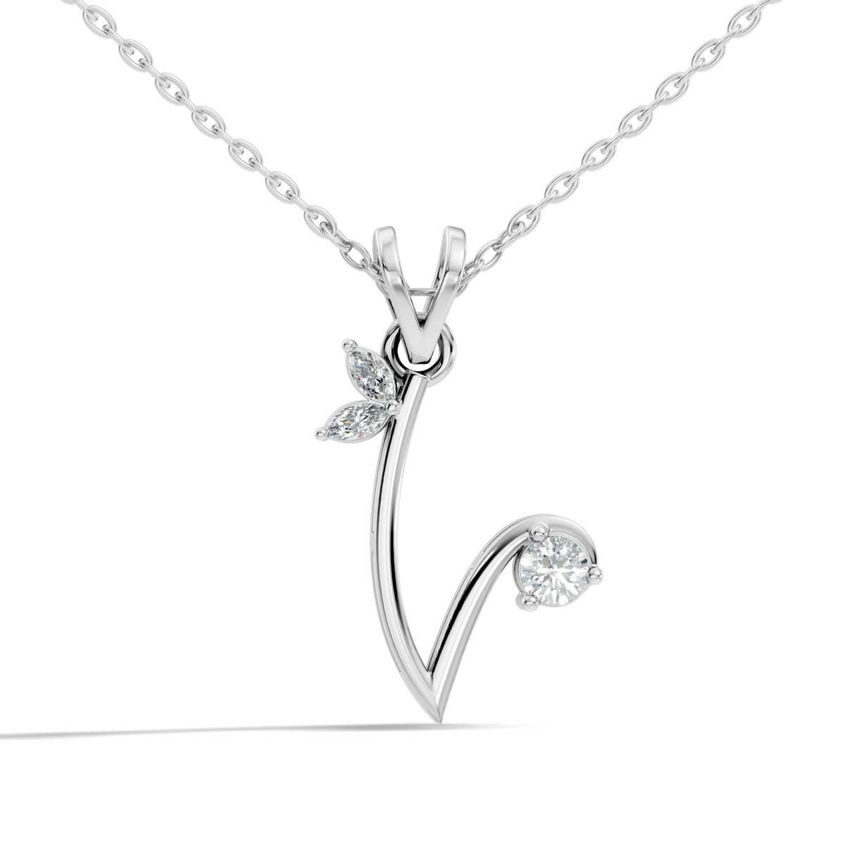 Shinning Round & Marquise Shape Diamond Beautiful Diamond Pendant For Anniversary Gift - HIGHCARAT DIAMONDS