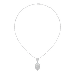 14K Solid Gold Pendant With 0.98 CT Lab-Grown baguette Or Round Diamond Minimalist Jewelry - HIGHCARAT DIAMONDS