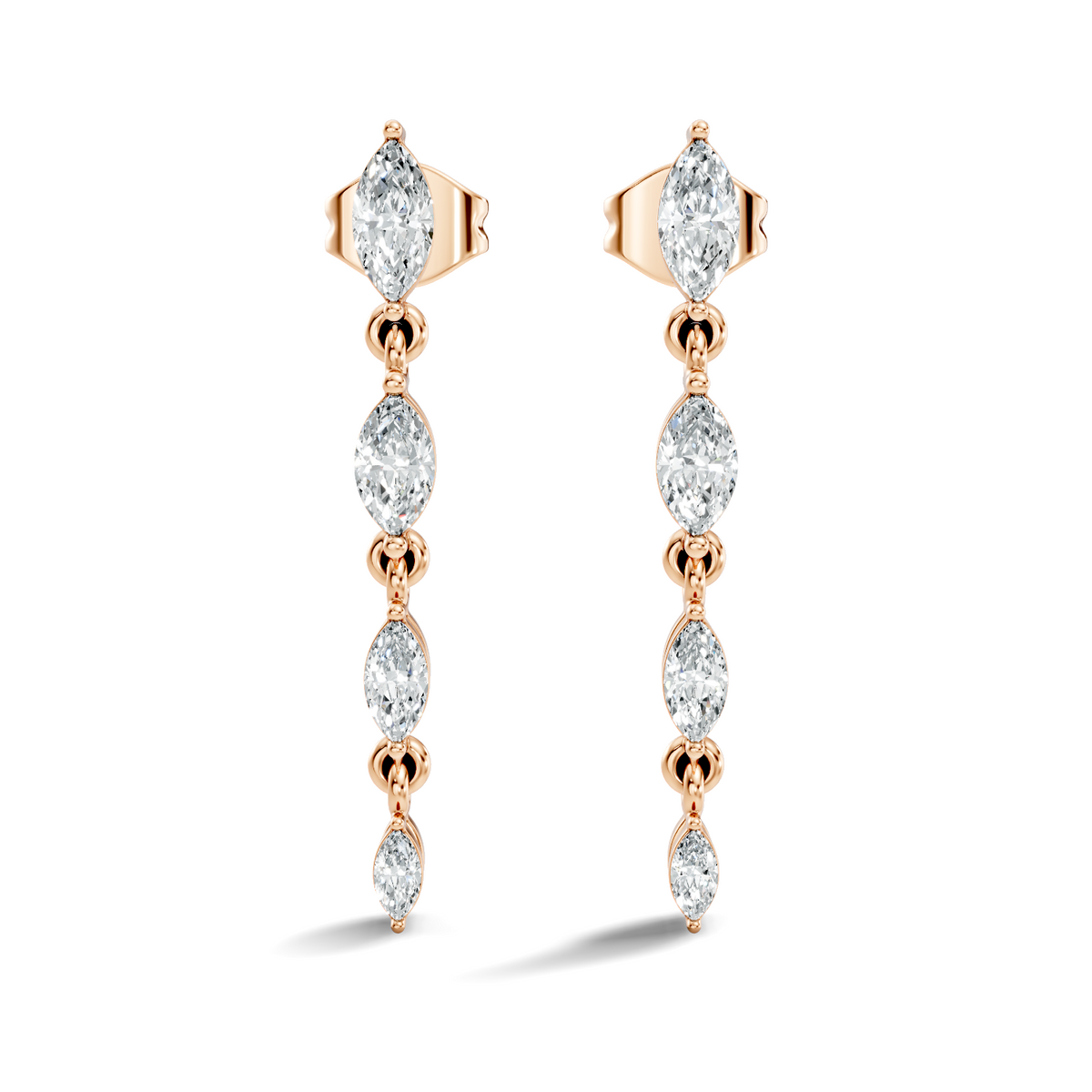 Marquise Cut Lab Grown & Natural Diamond Shinning 14k Solid Women Diamond Earrings - HIGHCARAT DIAMONDS