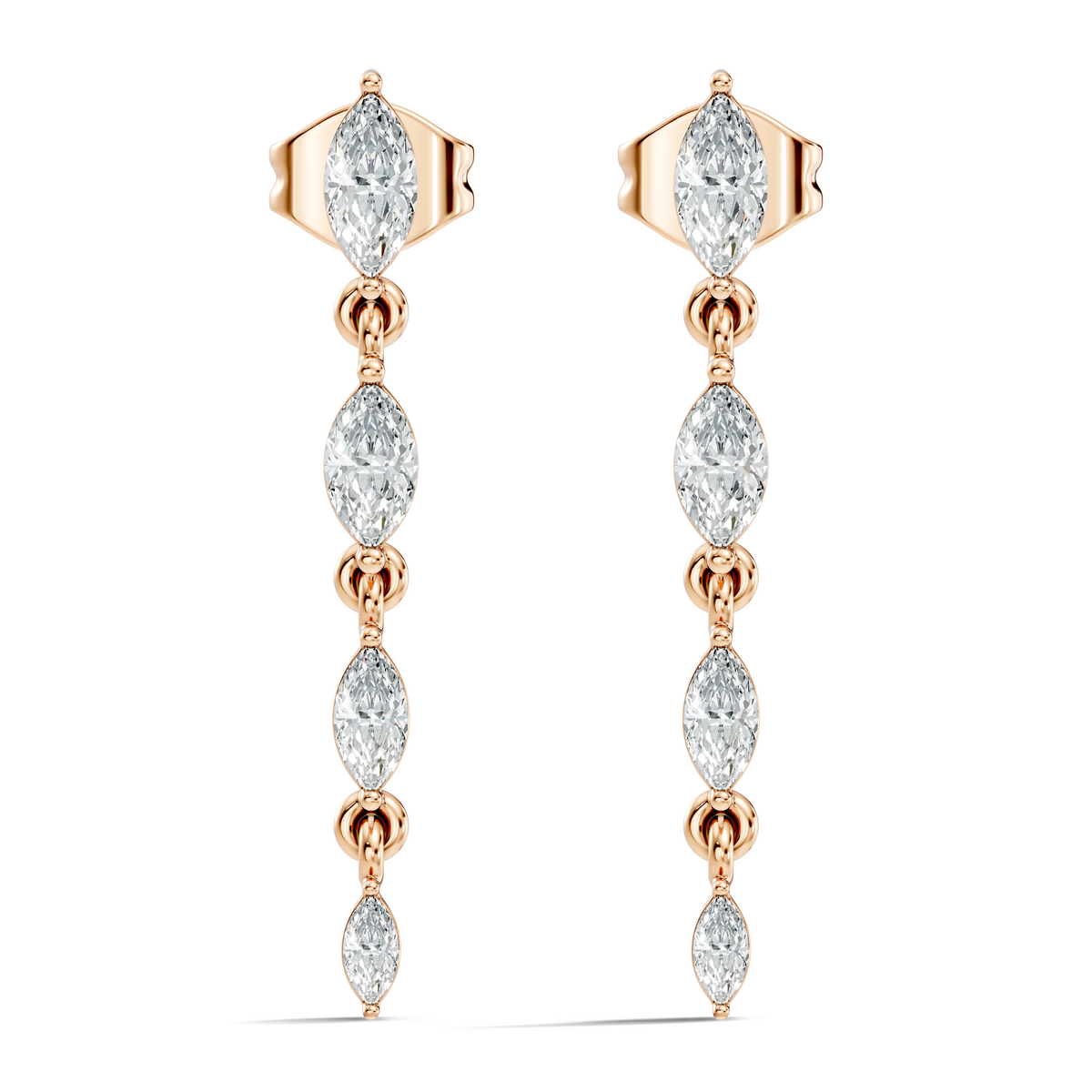 Marquise Cut Lab Grown & Natural Diamond Shinning 14k Solid Women Diamond Earrings - HIGHCARAT DIAMONDS