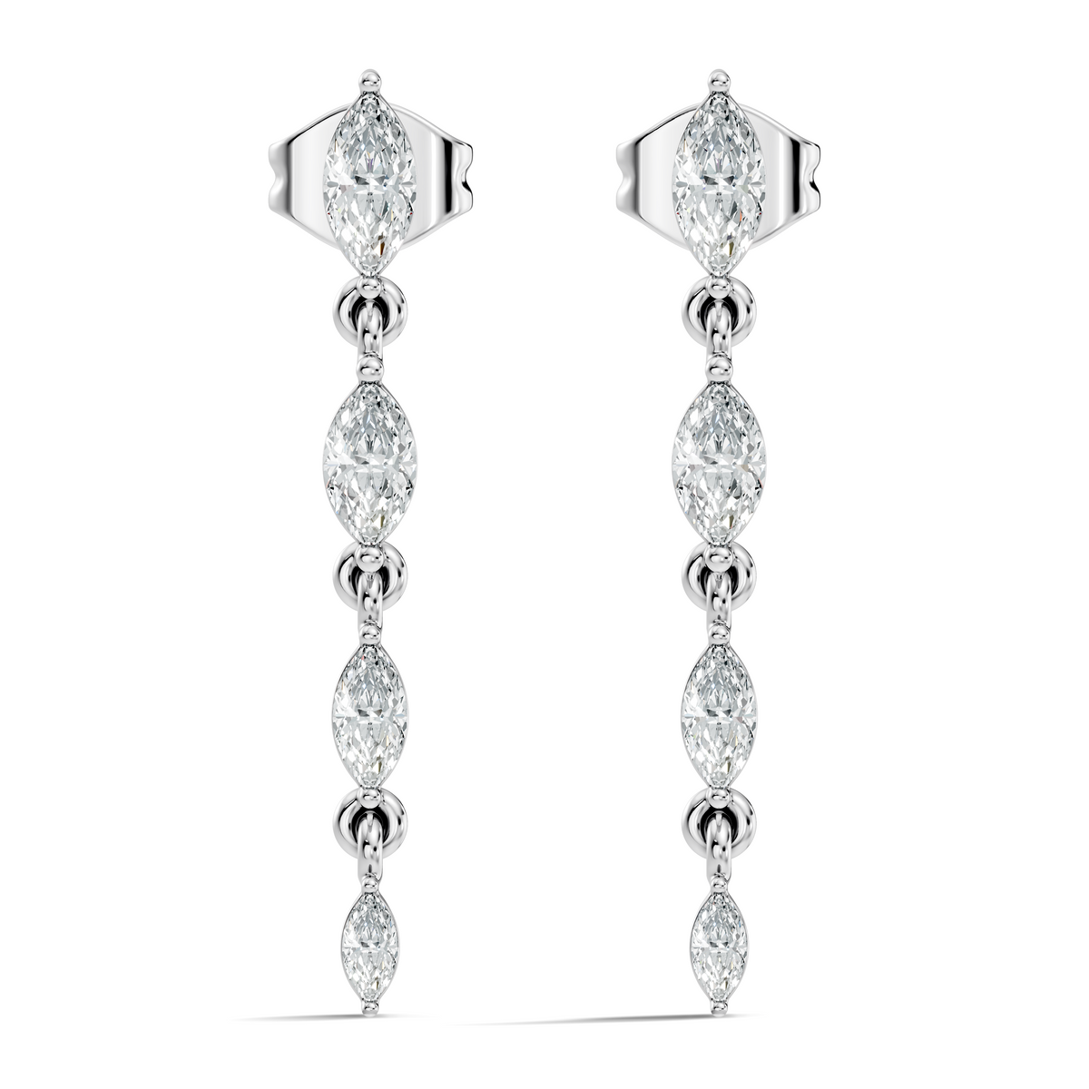 Marquise Cut Lab Grown & Natural Diamond Shinning 14k Solid Women Diamond Earrings - HIGHCARAT DIAMONDS