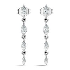 Marquise Cut Lab Grown & Natural Diamond Shinning 14k Solid Women Diamond Earrings - HIGHCARAT DIAMONDS