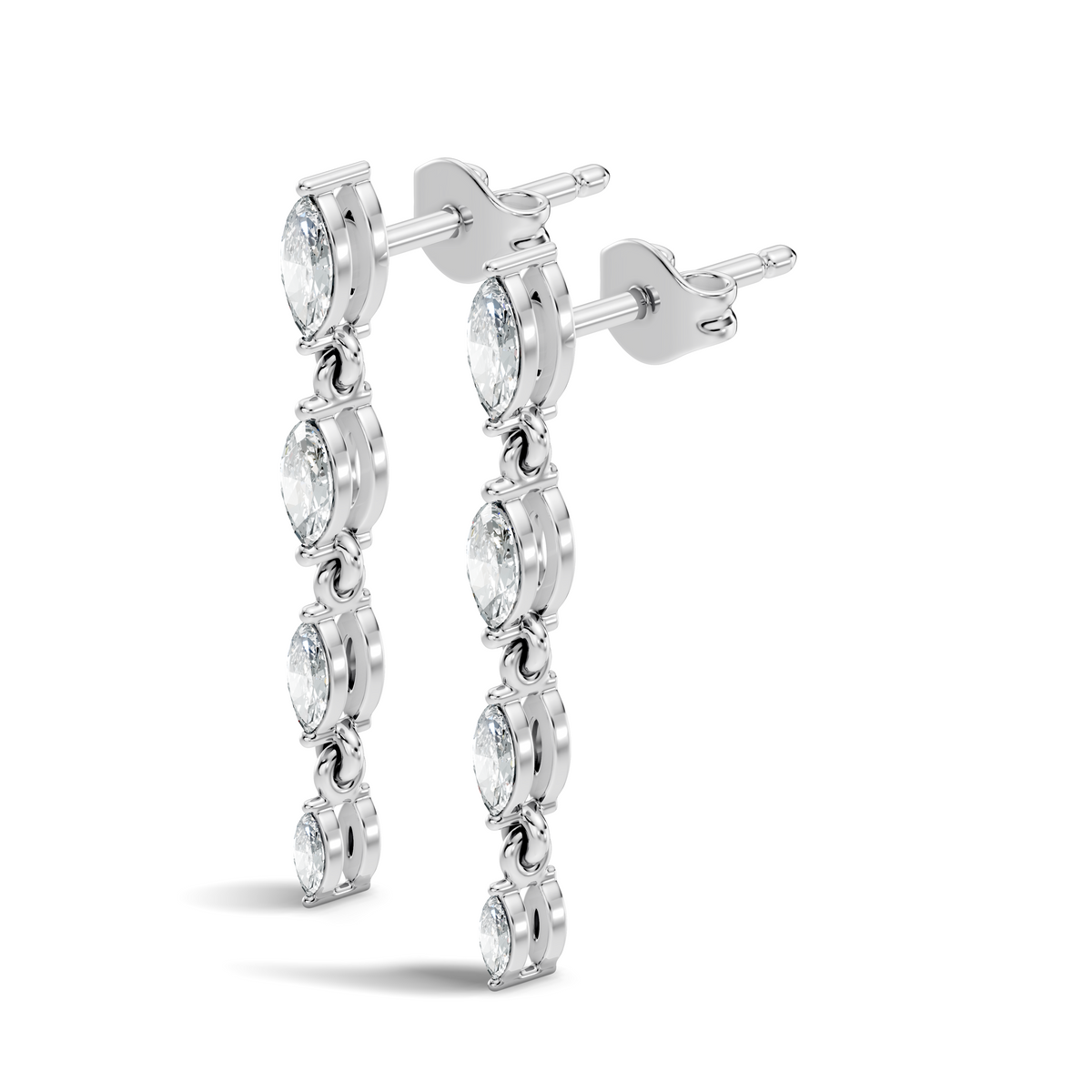 Marquise Cut Lab Grown & Natural Diamond Shinning 14k Solid Women Diamond Earrings - HIGHCARAT DIAMONDS