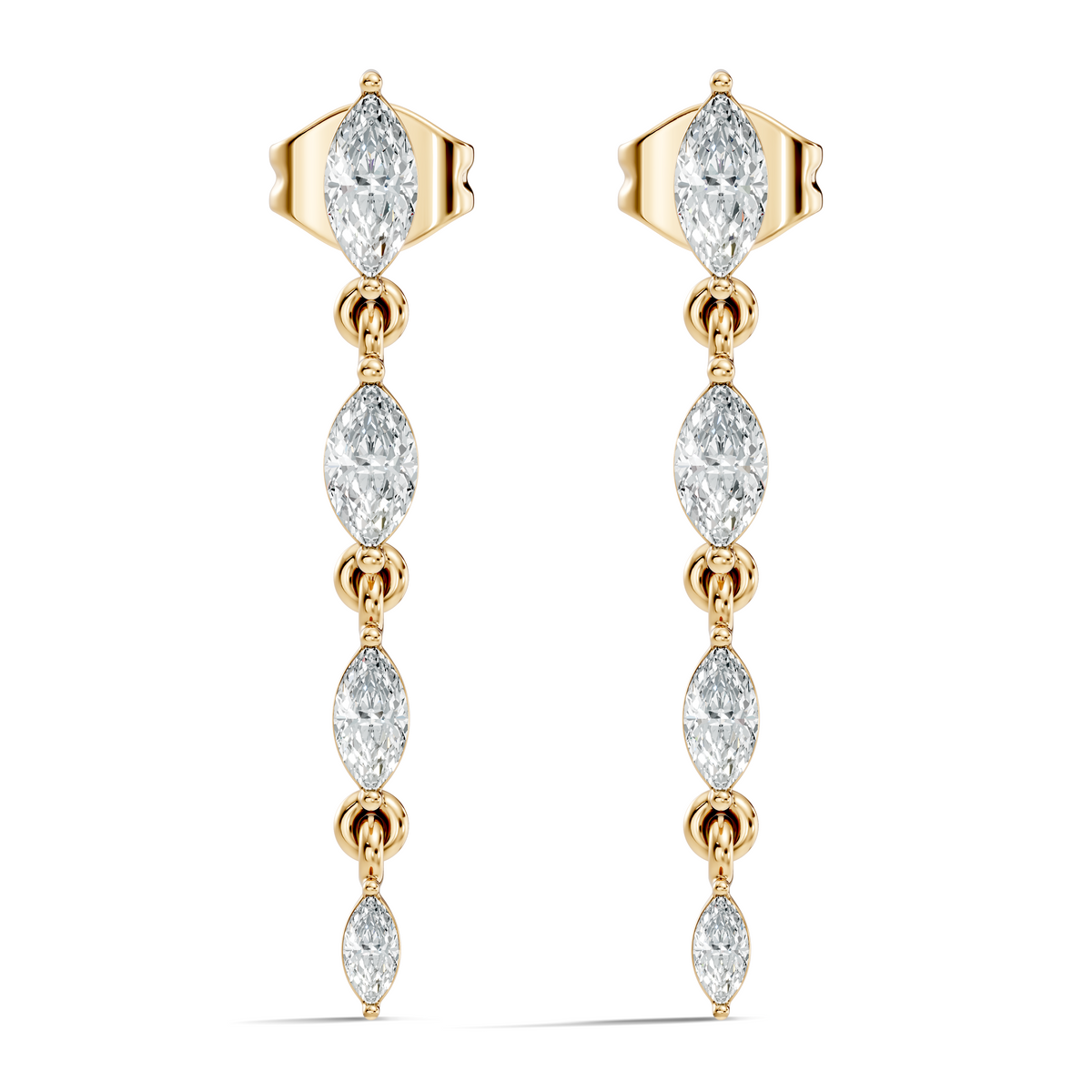 Marquise Cut Lab Grown & Natural Diamond Shinning 14k Solid Women Diamond Earrings - HIGHCARAT DIAMONDS