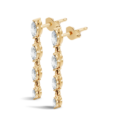 Marquise Cut Lab Grown & Natural Diamond Shinning 14k Solid Women Diamond Earrings - HIGHCARAT DIAMONDS