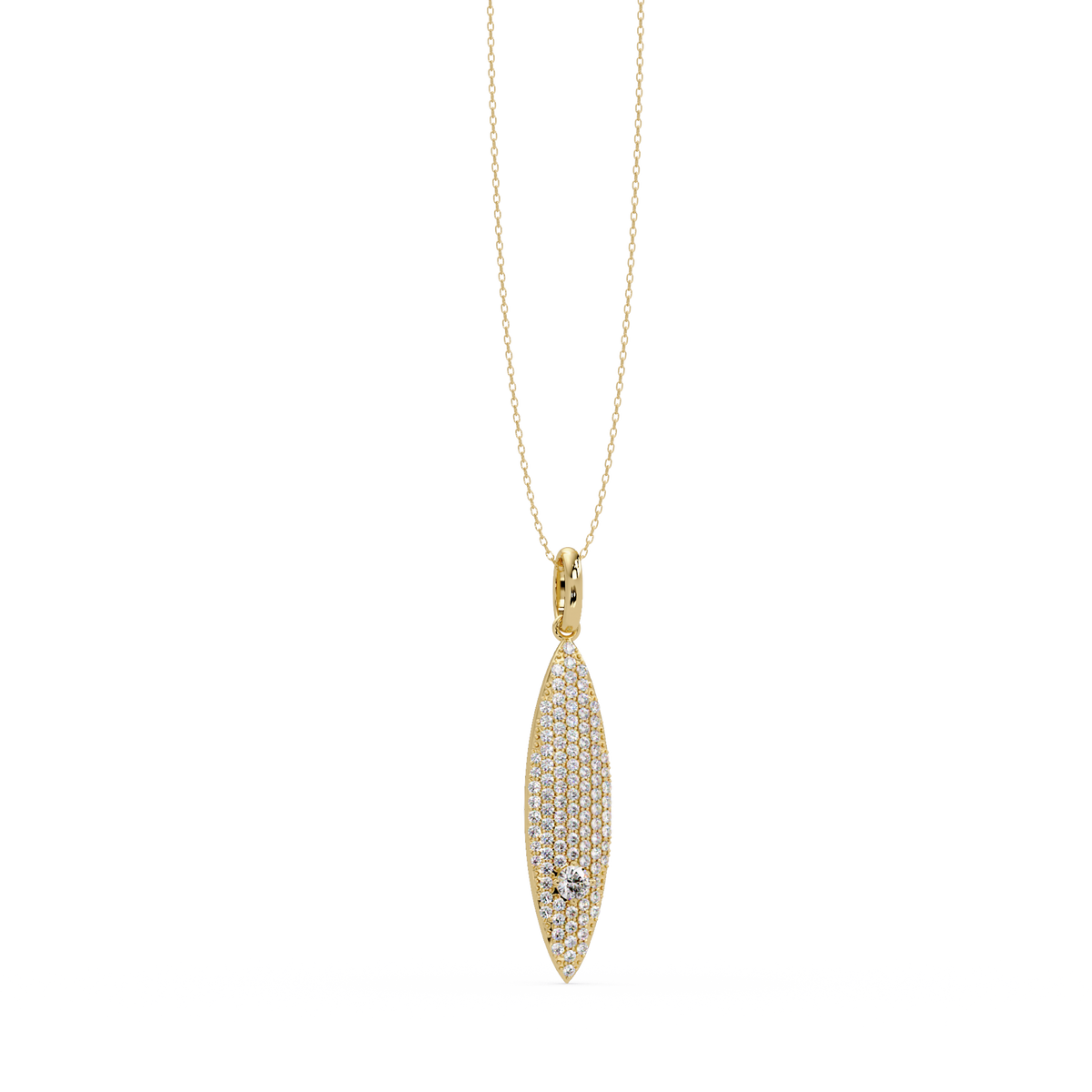 Marquise Shape Pave Lab Grown Diamond Drop Pendant - HIGHCARAT DIAMONDS
