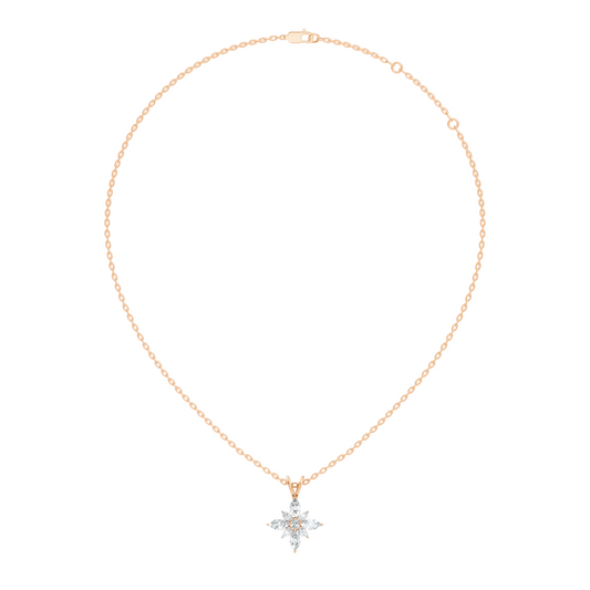 Timeless 14K Gold Marquise Cut Diamond Necklace Vintage Inspired Anniversary Gift For Her - HIGHCARAT DIAMONDS
