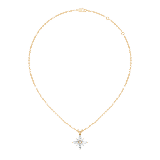 Timeless 14K Gold Marquise Cut Diamond Necklace Vintage Inspired Anniversary Gift For Her - HIGHCARAT DIAMONDS
